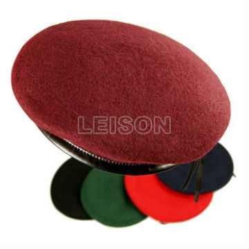 100% Wool Liner Cotton Yellow Red Military Beret Hats